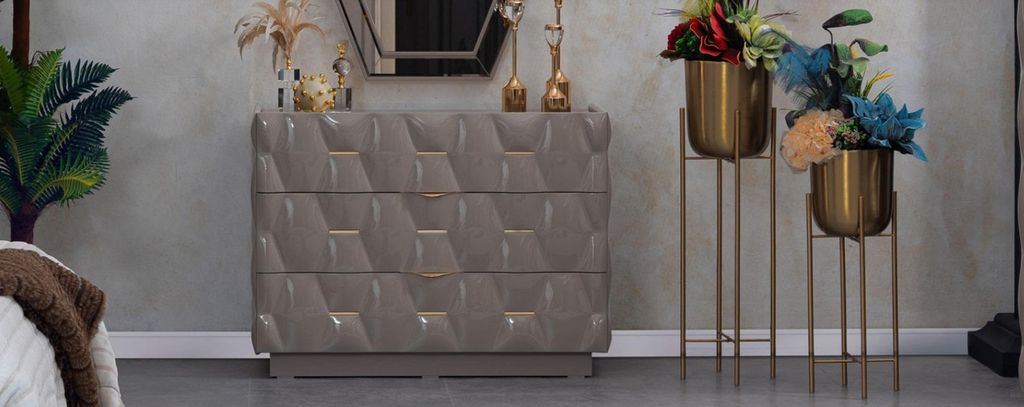 Schlafzimmer Bett Nachttisch Kleiderschrank Kommode Spiegel Neu Luxus Set 6tlg