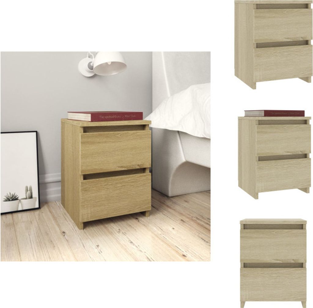vidaXL Nachttisch Sonoma-Eiche 30x30x40 cm Holzwerkstoff - Nachttische