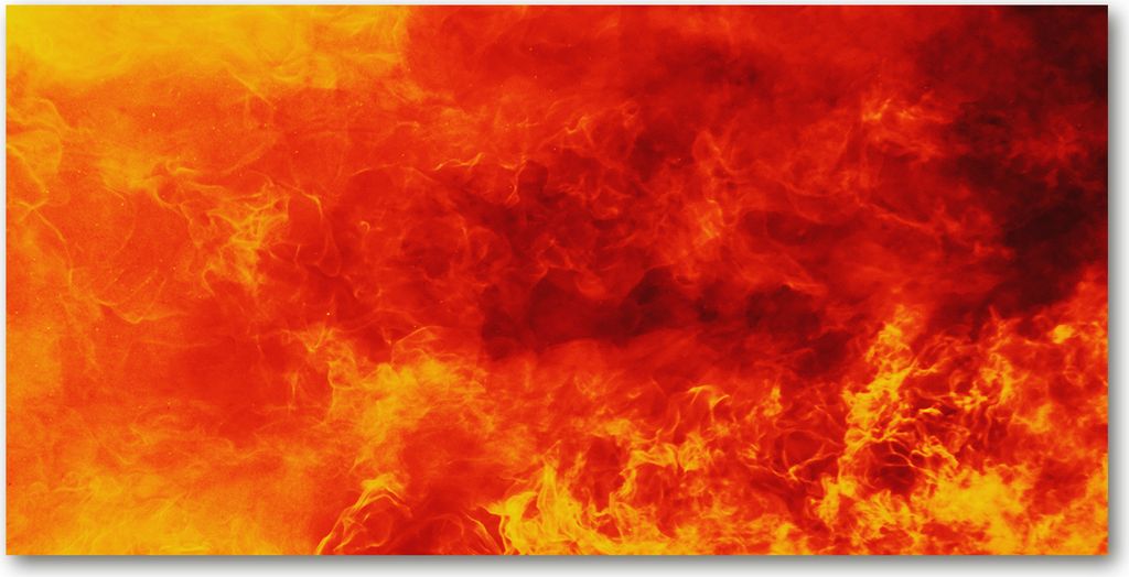 Tulup Glas-Bild -140x70- Wandkunst Dekorative Wand für Küche & Wohnzimmer - Kunst: modern & klassisch - Flammen - Rot