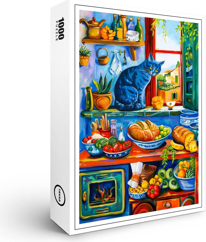 raxxa Premium-Puzzle "Cat Looking Out Kitchen Window", 1000 Teile