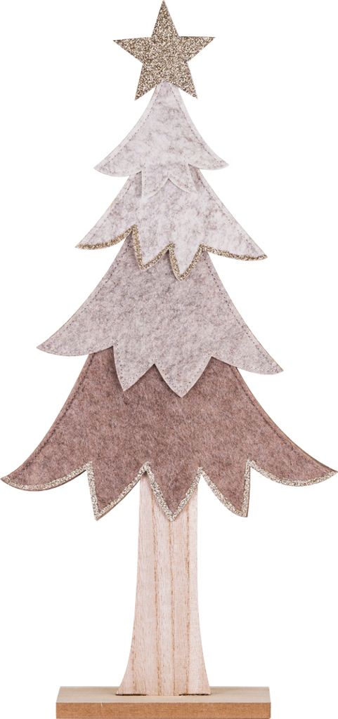 Weihnachtsschmuck Tannenbaum mit Stern Dekofigur Filz 30 cm