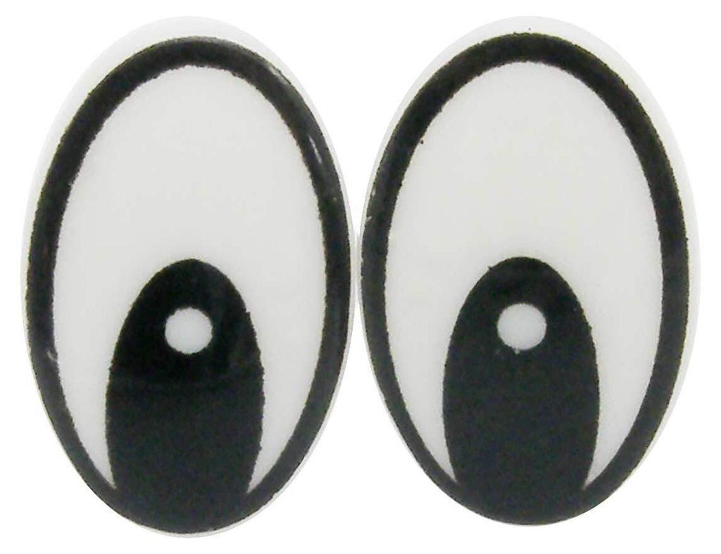 20 Paar / 40 Stk Augen Kunststoff 25x16mm zum Einkleben, Puppe Figuren Teddy