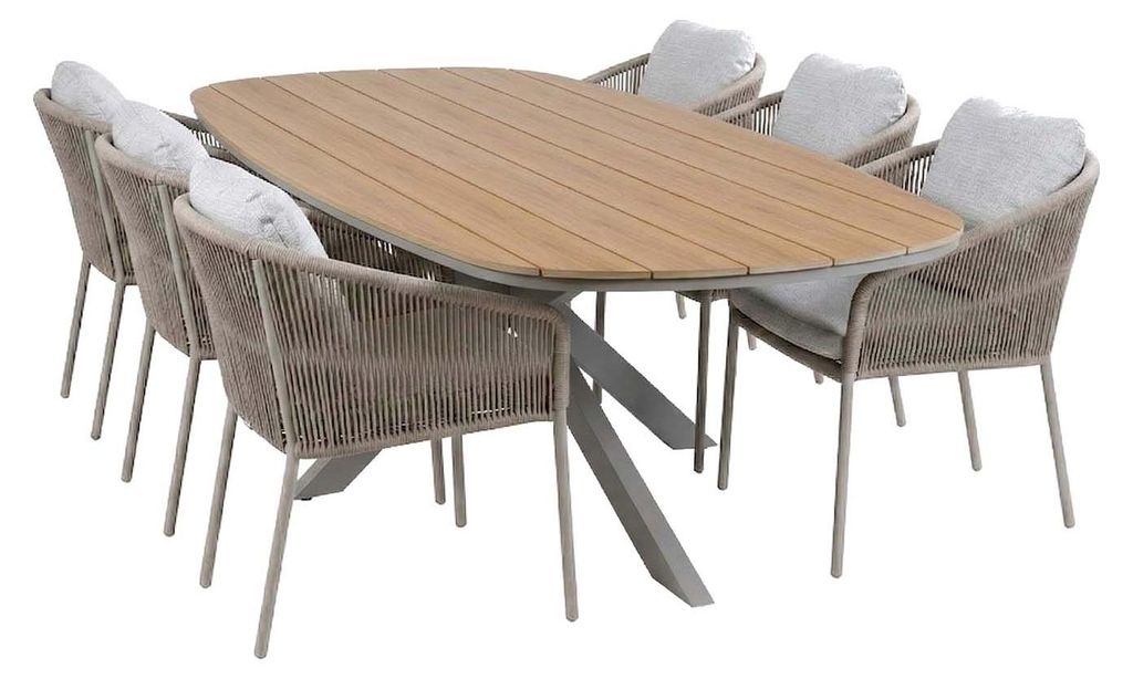 7-delige tuinset | 6 Alezio tuinstoelen | Tuintafel Cadiz 240x115cm
