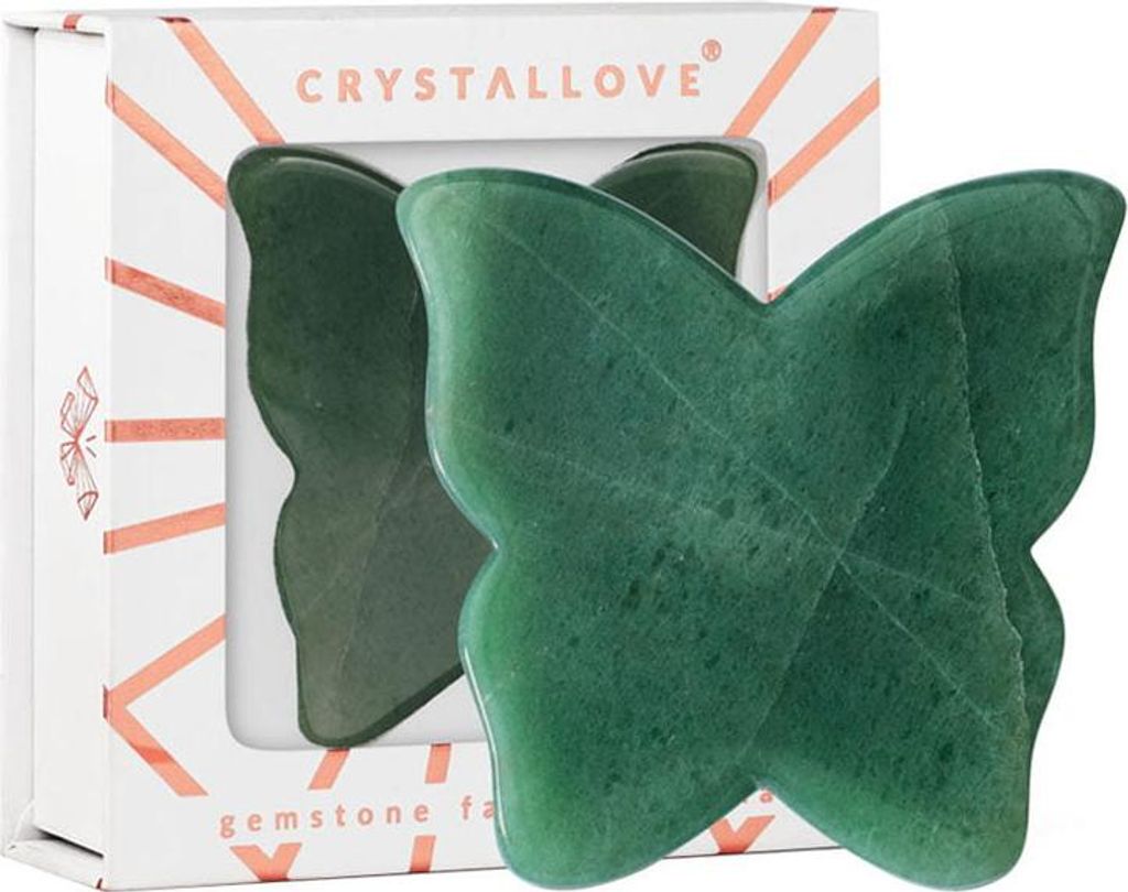 CRYSTALLOVE Butterfly Gua Sha Gesichtsmassageplatte mit Aventurin