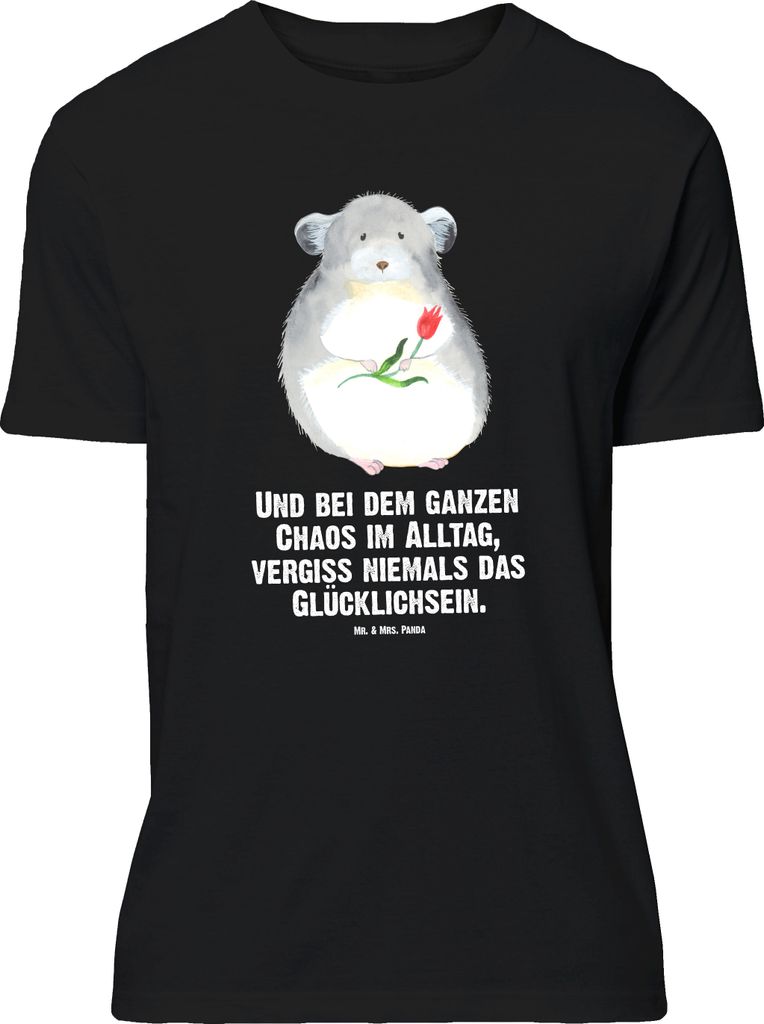 Mr. & Mrs. Panda Größe XL T-Shirt Chinchilla Blume - Schwarz - Geschenk, Chinchillas, Liebeskummer, Büro, Tshirt, Shirt, Lustige Sprüche, Chaos...