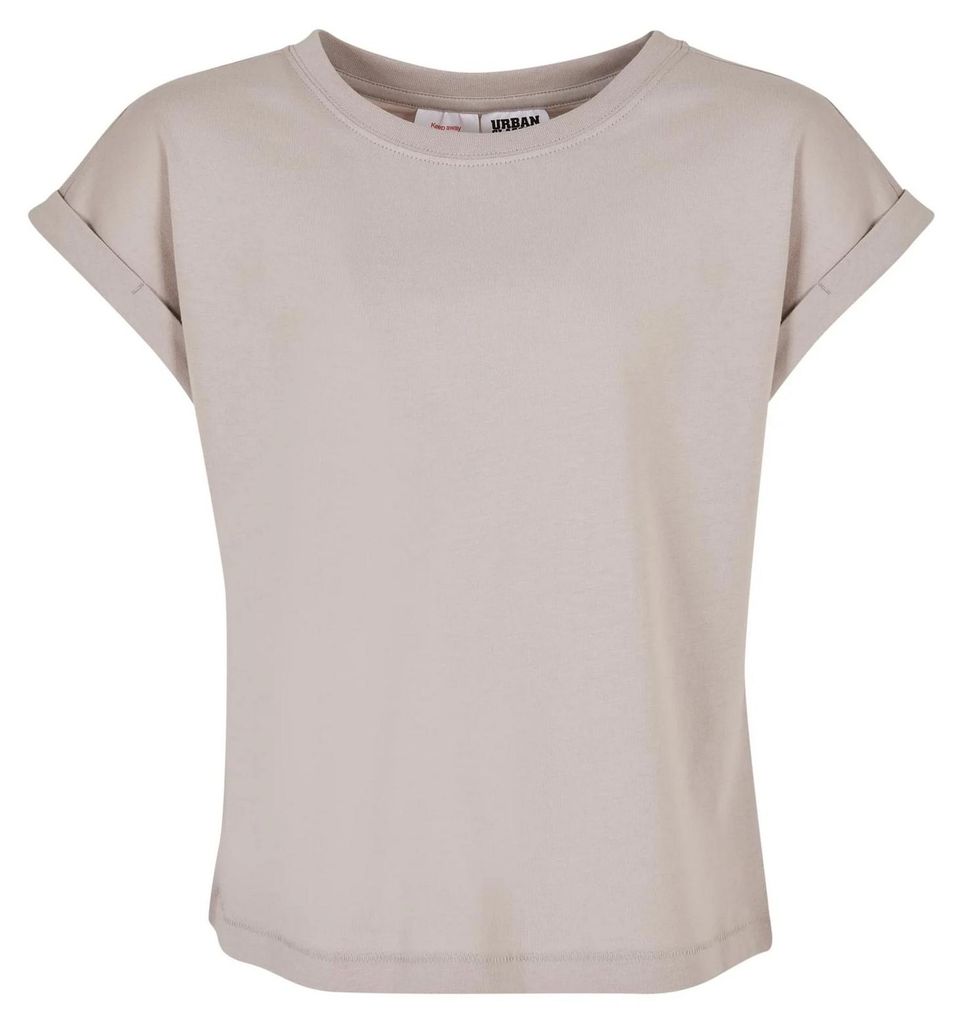Urban Classics - T-Shirt Überschnittene Schulter für Mädchen TN1003 (116) (Warmes Grau)