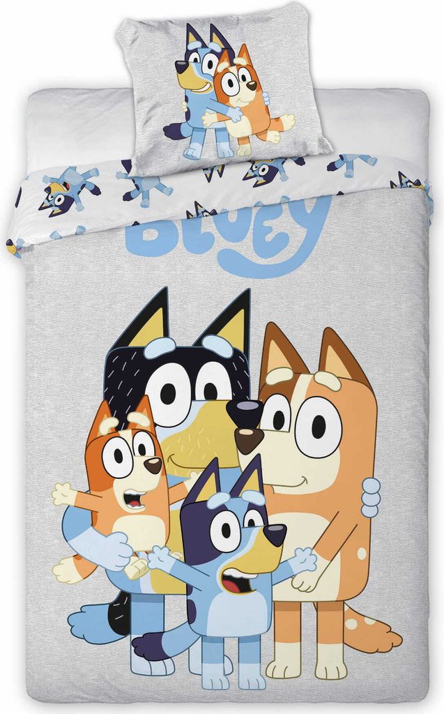 FARO Linge de lit Gris bleu Coton, 140/200, 70/90 cm Image du produit 
