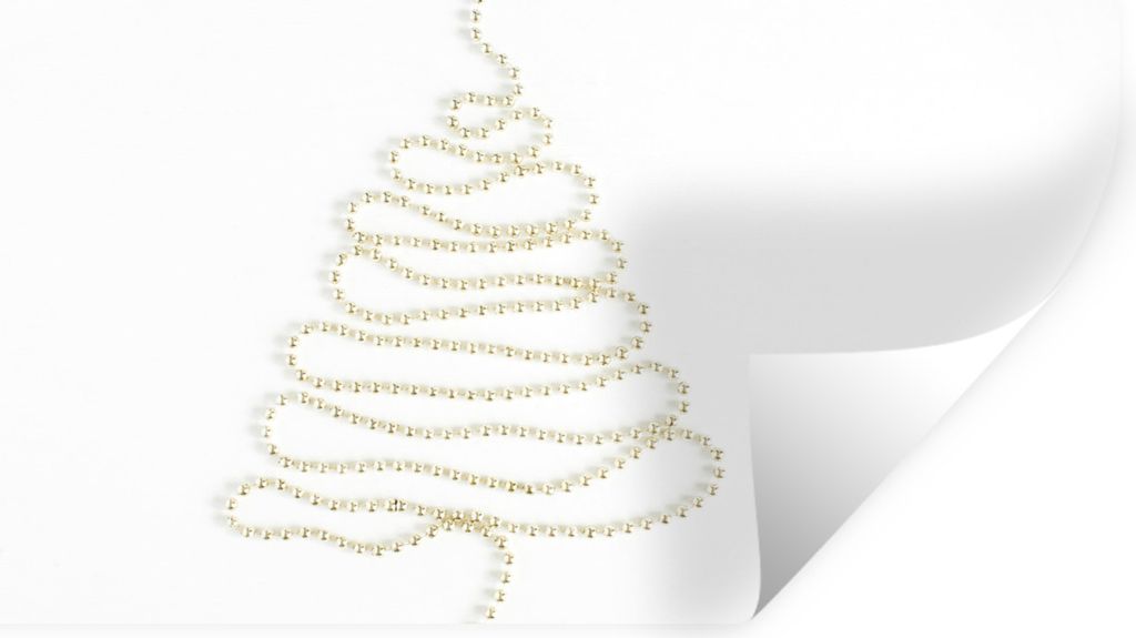 MuchoWow Wandtattoo Wandsticker Wandaufkleber Winter - Perlen - Weihnachtsbaum 40x20 cm Selbstklebend und Repositionierbar - Aufkleber
