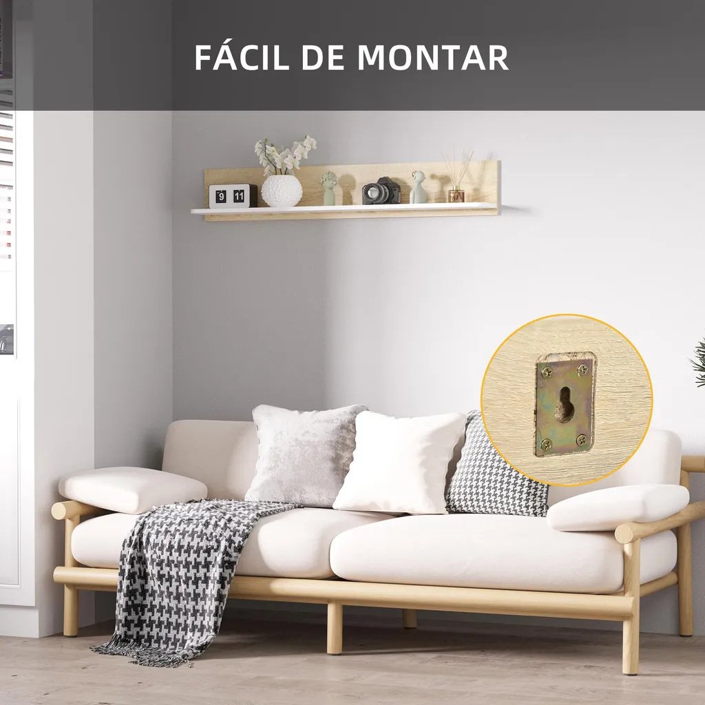 Étagères murales gain de place marron pour petits espaces modernes