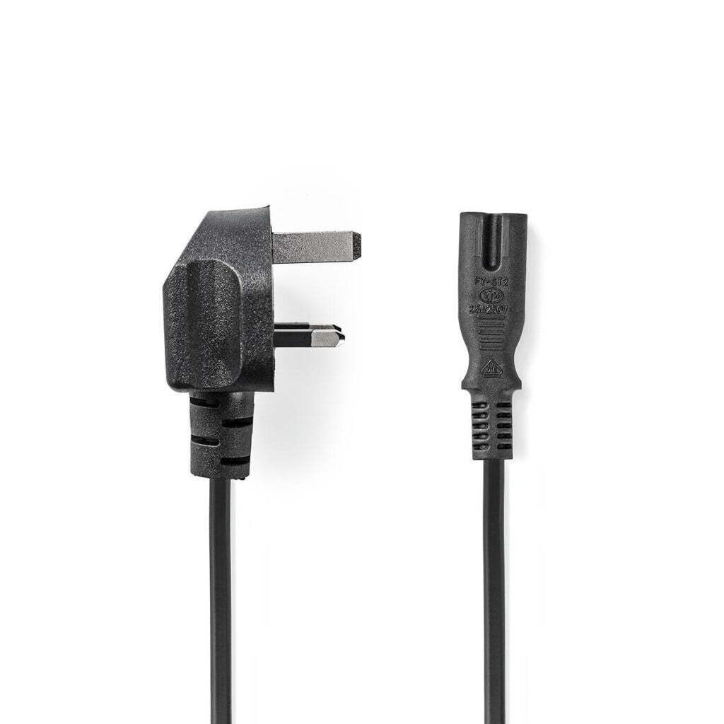 Nedis UK Stromkabel - UK Stecker - IEC-320-C7 - 5.00 m - Ja - 2 x 0.75 mm² - Kupfer - Rund - Vernickelt - GB - PVC - Netzstecker: UK / Type G - 25...