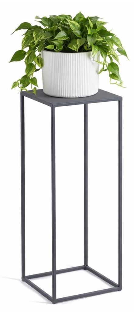 HowHomely | Blumentreppe - Standblumenkasten - Pflanzenregal - 70 x 24 cm - grau - aus Metall - Pflanzenständer - Dekorativ - modern