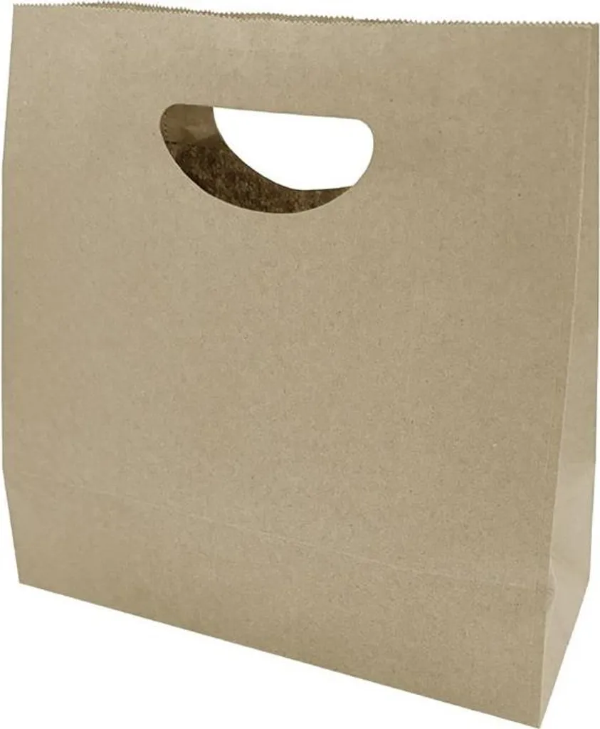 Sac papier recyclable Fiesta poignée en D marron format moyen x250