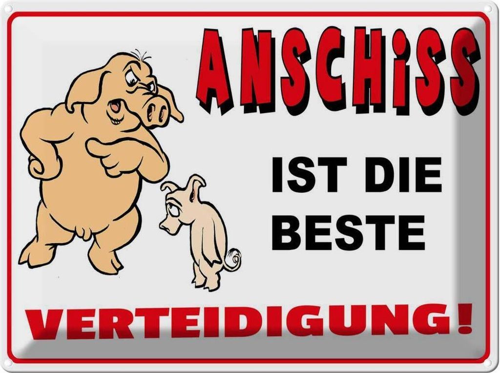 vianmo Blechschild 30x40 cm Anschiss ist beste Verteidigung Spruch Zitat
