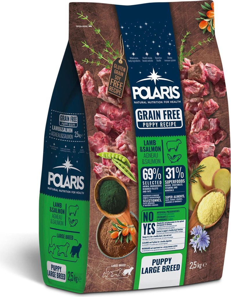 Polaris granulés sans céréales avec viande fraîche Junior Image du produit 