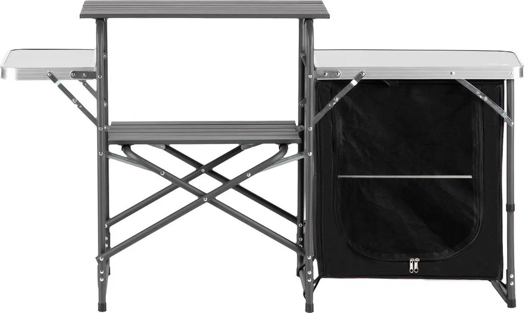 Armoire de camping pliable compacte - Unité de rangement grise 97cm - 6