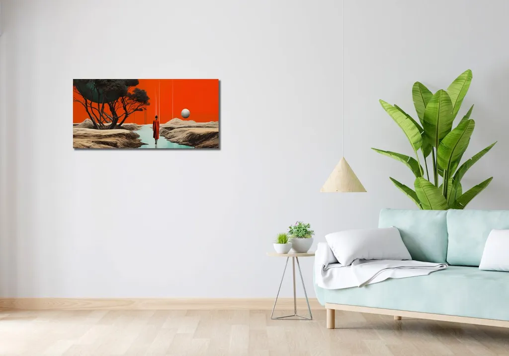 Image 90 x 40 cm Voie navigable Décision | Tableau mural moderne pour bureau