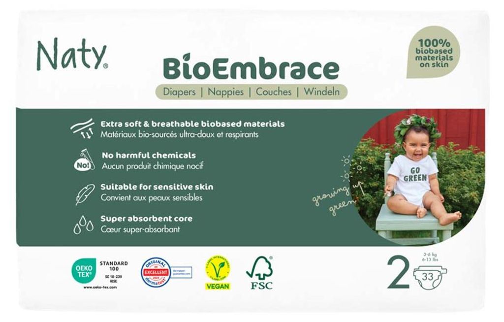 BioEmbrace Windel Gr.2 | 3-6kg 33Stück 2er Pack Produktbild 