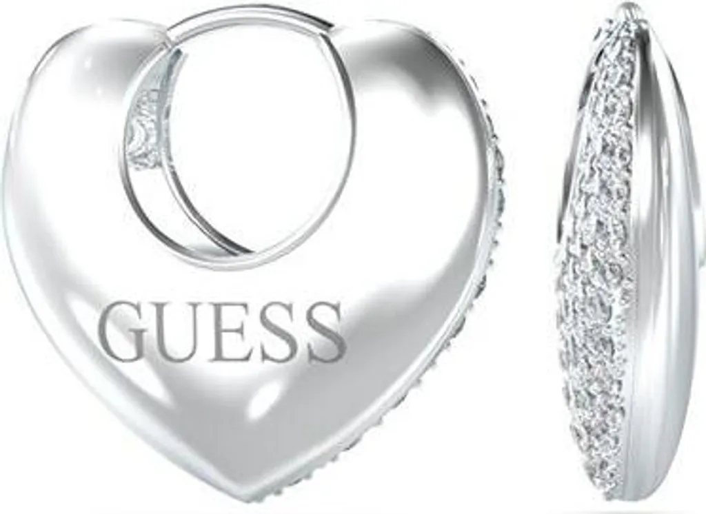 Orecchini Cuore Guess JUBE05207JWRHT-U Acciaio Argentato e Zirconi