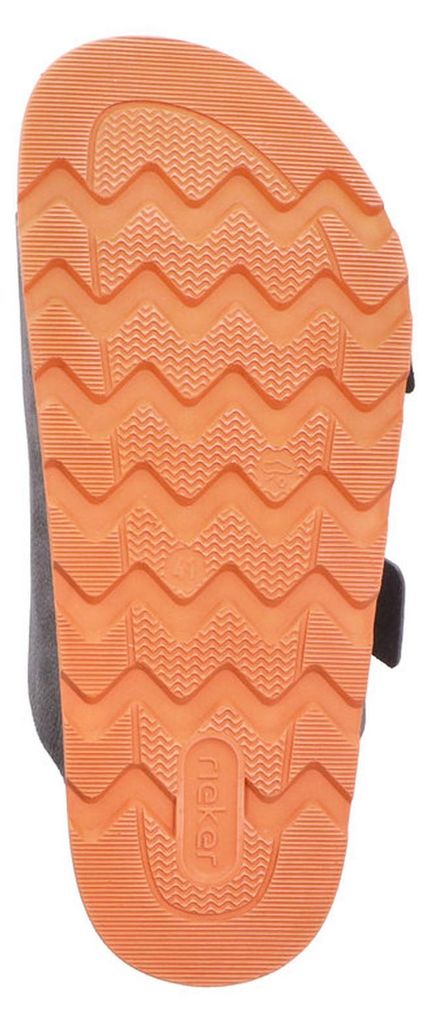 Rieker Herren Pantolette Leder Zweiriemer in Extraweite H 21190, Größe:46 EU, Farbe:Grau