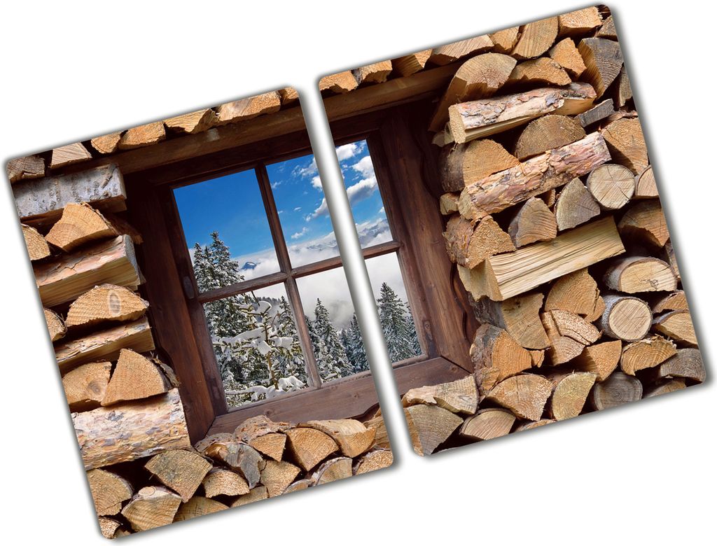 Tulup Glas Herdabdeckplatte - 2x40x52 cm - Glaskeramikkochfeld-Abdeckung Spritzschutz Glasabdeckplatte Kochplattenabdeckung und Schneidebrett - Zwe...