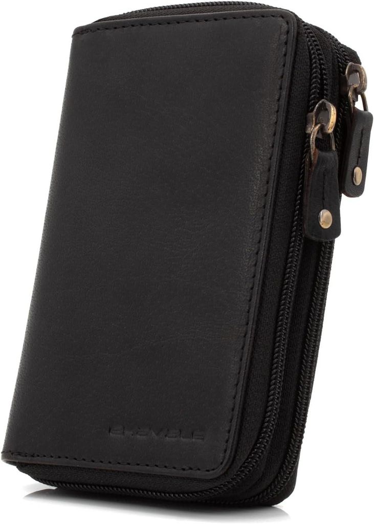 Hochwertige Damen Geldbörse aus echtem Leder mit RFID-Schutz, großes Portemonnaie mit Reißverschluss, vielen Kartenfächern, stilvoll & praktisch