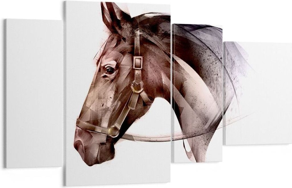 Bild auf Leinwand - Leinwandbild - Pferd Abstraktion - 120x70cm - Wand Bild - Wanddeko - Wandbilder - Leinwanddruck - Bilder - Kunstdruck - Wanddek...