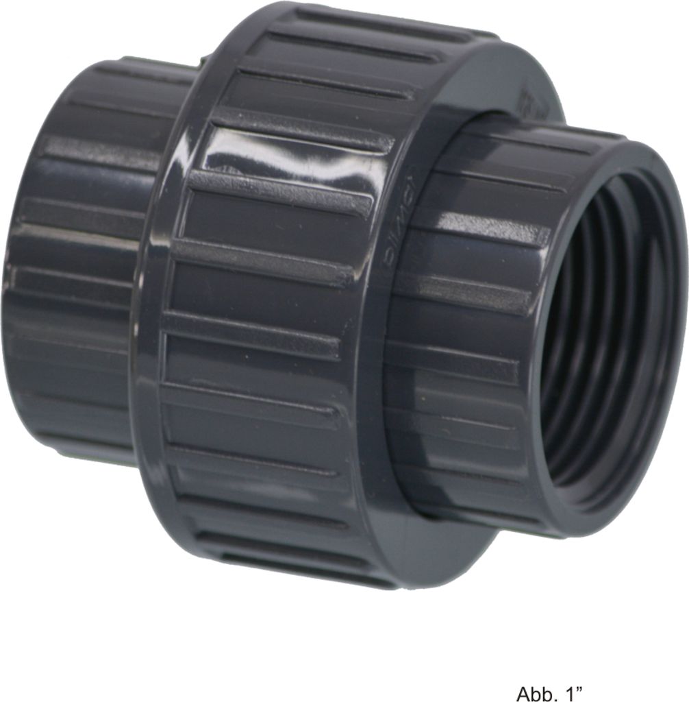 PVC-U Verschraubung, Anschluss: Innengewinde 10 bar, 3/4"