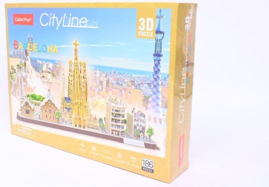 Puzzle 3D City Line Barcellona, 186 pezzi Immagine del prodotto 