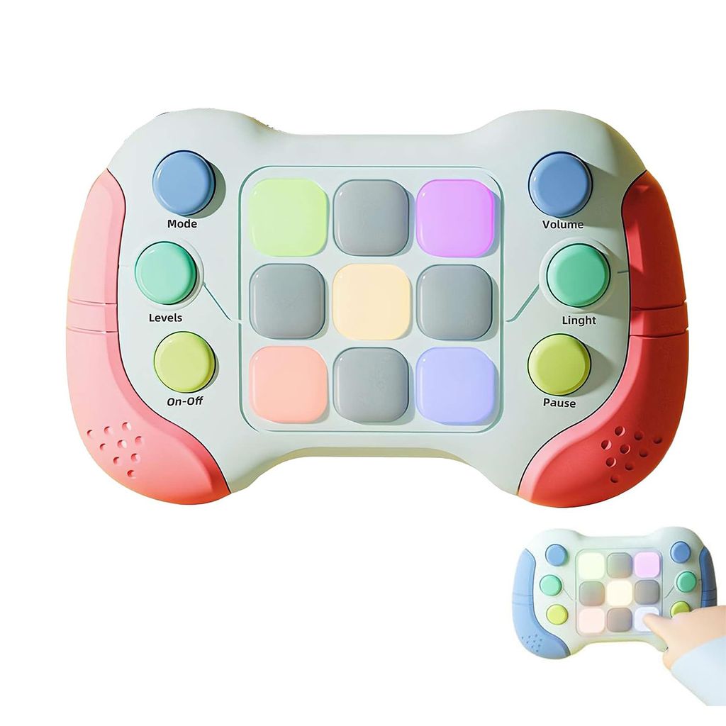Puzzle Pop-It Spiel, Handheld-Spielekonsole,Dekompressionsdurchbruch-Puzzle-Spielmaschine,Quick Push Pop-Spielkonsole,ab 3 Jahre, Rosa