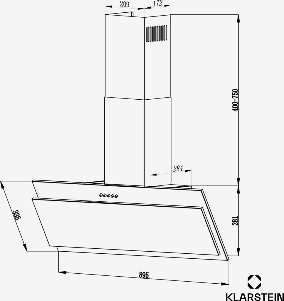 Klarstein digestor, nástenný, prietok vzduchu 247 m³/h, LED Obrázok produktu 9