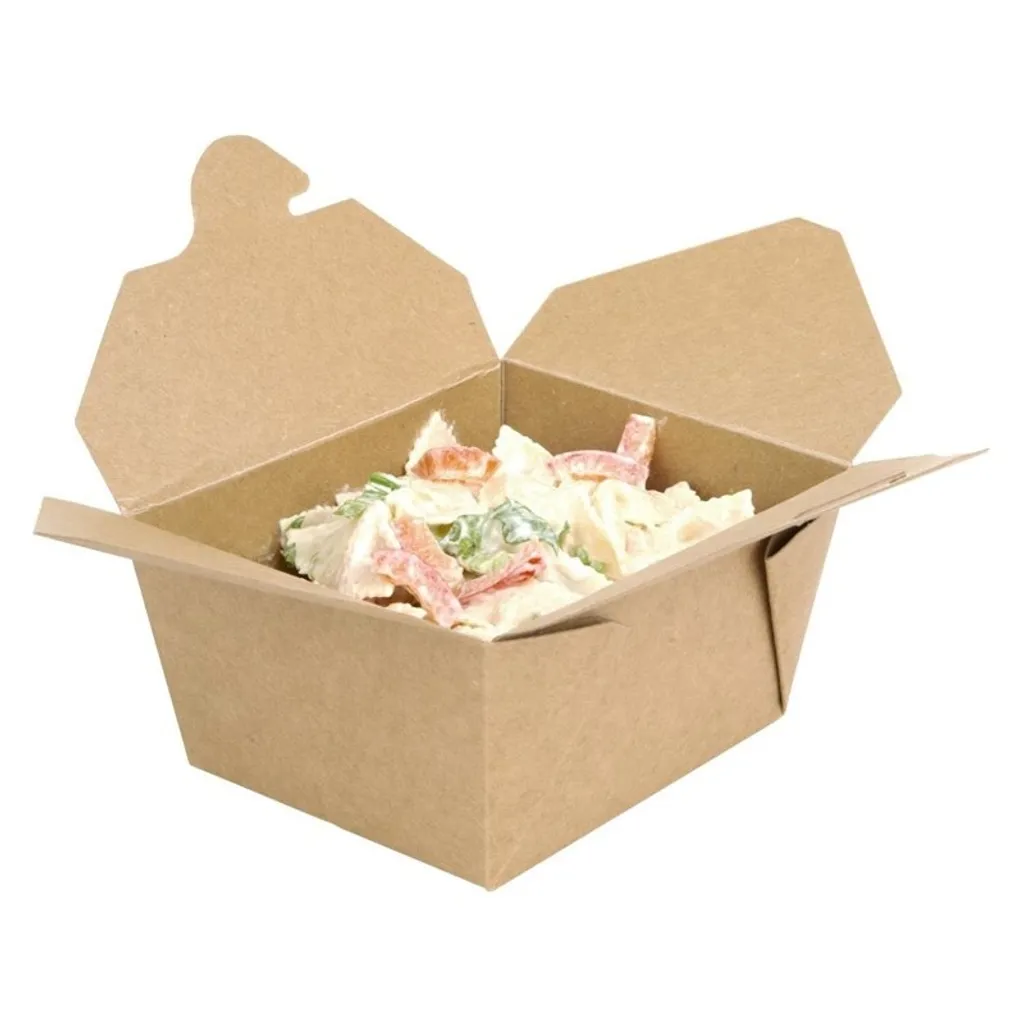 Lot de 400 boîtes repas compostables 600ml pour restauration et snack