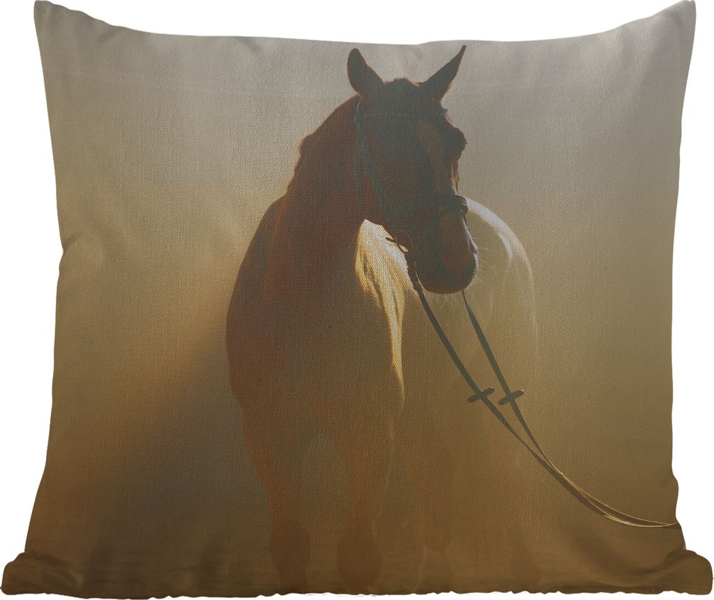MuchoWow Outdoor Kissen - Pferd - Licht - Sand - 45x45 cm - Wetterfest - Lounge Kissen - Fotokissen - Dekoratives Kissen