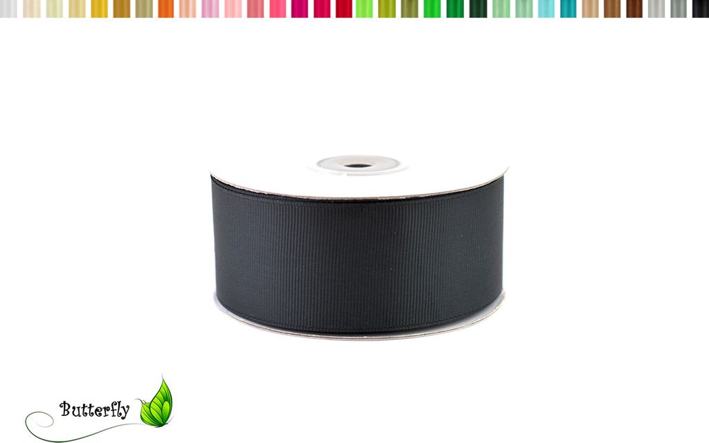 25m Rolle Ripsband 38mm, Farbauswahl:schwarz 030 Produktbild 