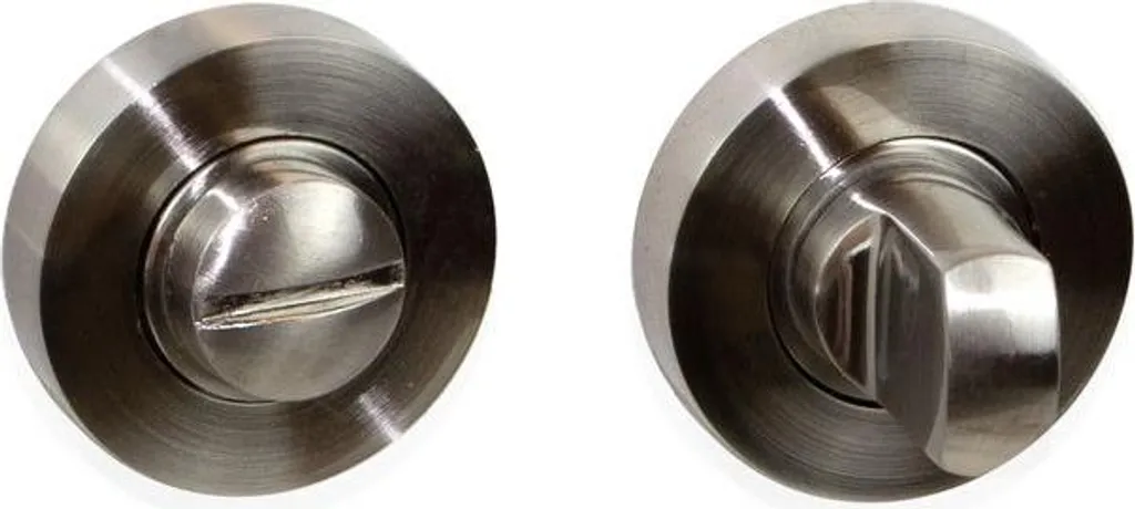 Rosace de condamnation ronde nickel satiné 35 mm pour verrou de WC
