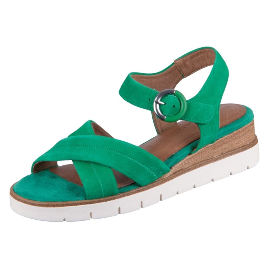 Tamaris Damen Keilsandalette grün