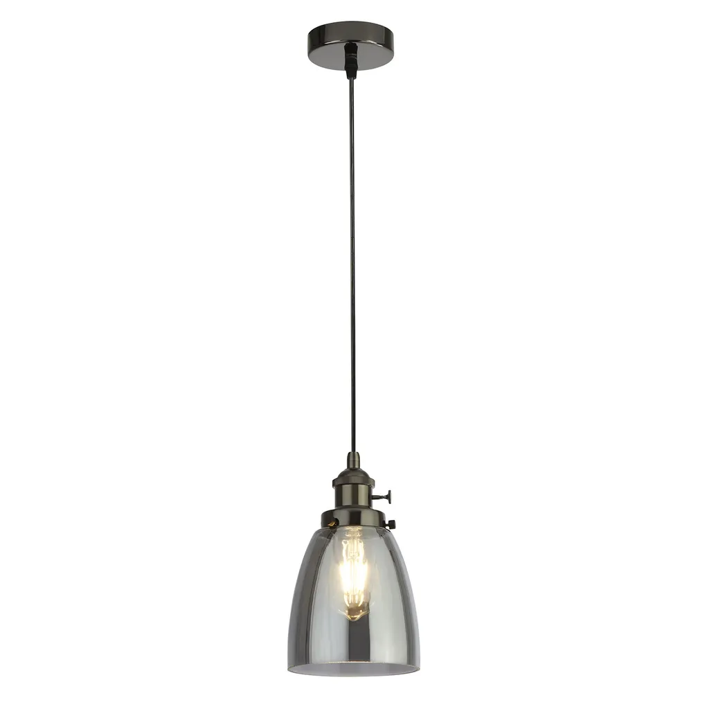 Luminaire suspendu pour îlot de cuisine verre brun fumé Island chic