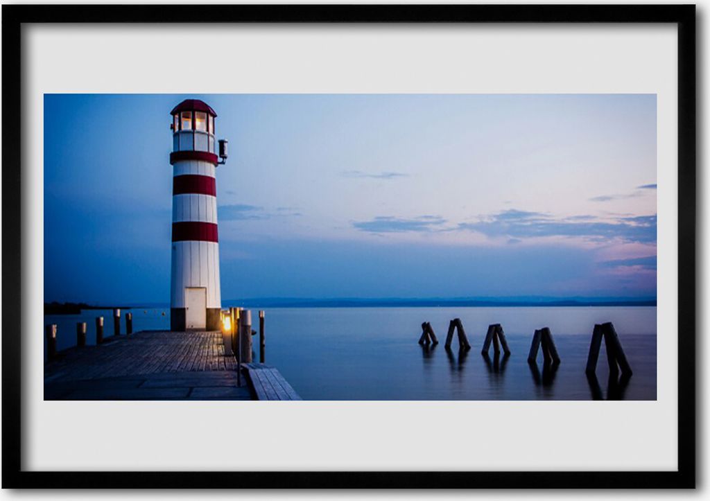 Bild 70x50 MDF-Rahmen Wandkunst Leuchtturm Architektur