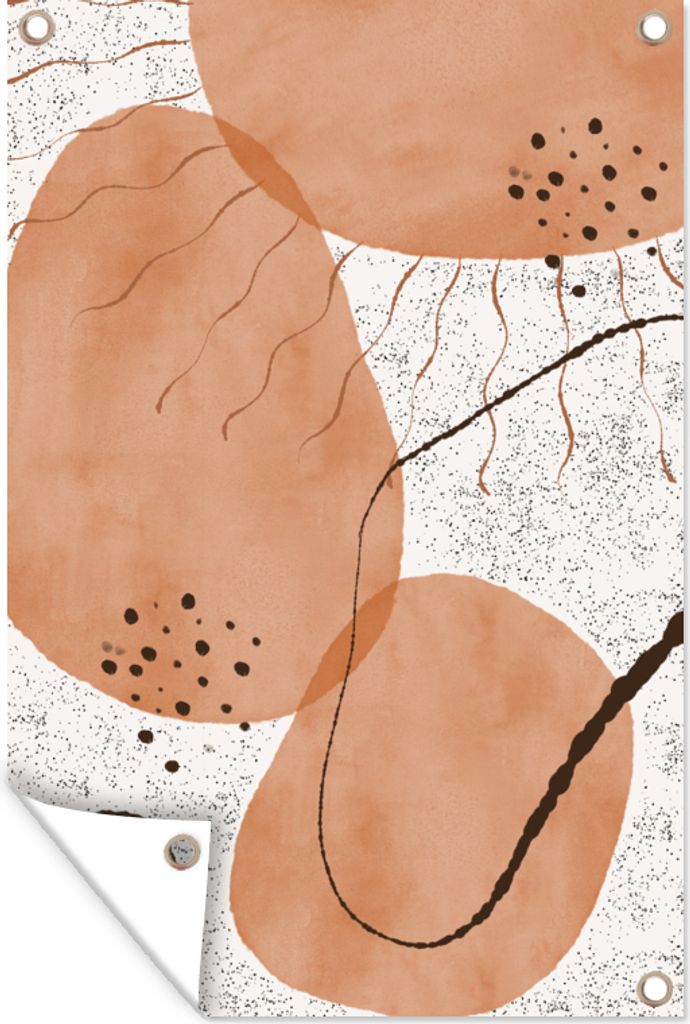 MuchoWow 80x120 cm Outdoor-Poster Gartendeko Sichtschutz Garten Poster für den Garten Abstrakt - Minimalismus - Geometrische Figuren