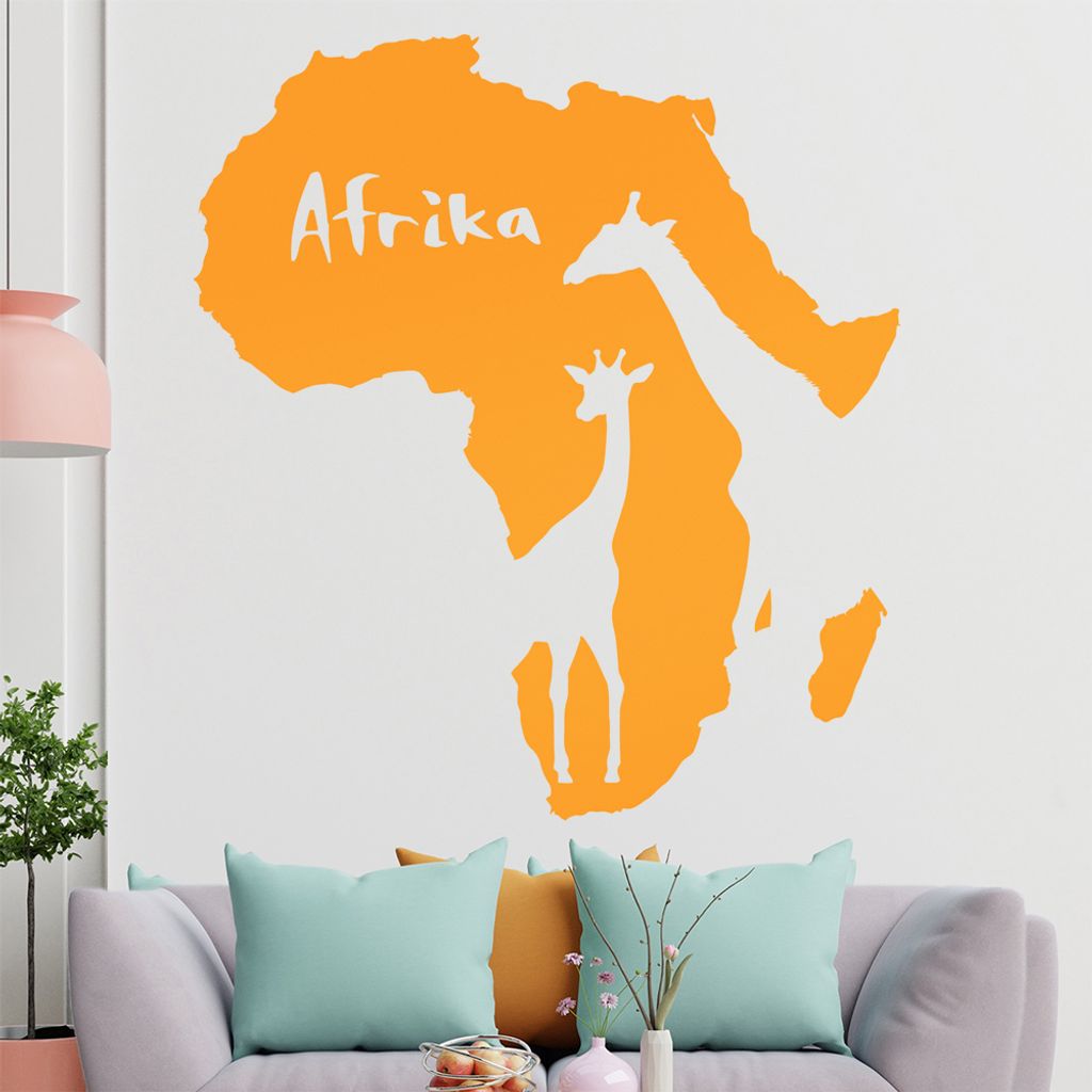 KIWISTAR Giraffen u. Schriftzug Afrika Wandtattoo in 6 Größen - Wandaufkleber Wall Sticker - Dekoration, Küche, Wohnzimmer, Schlafzimmer, Badezi...