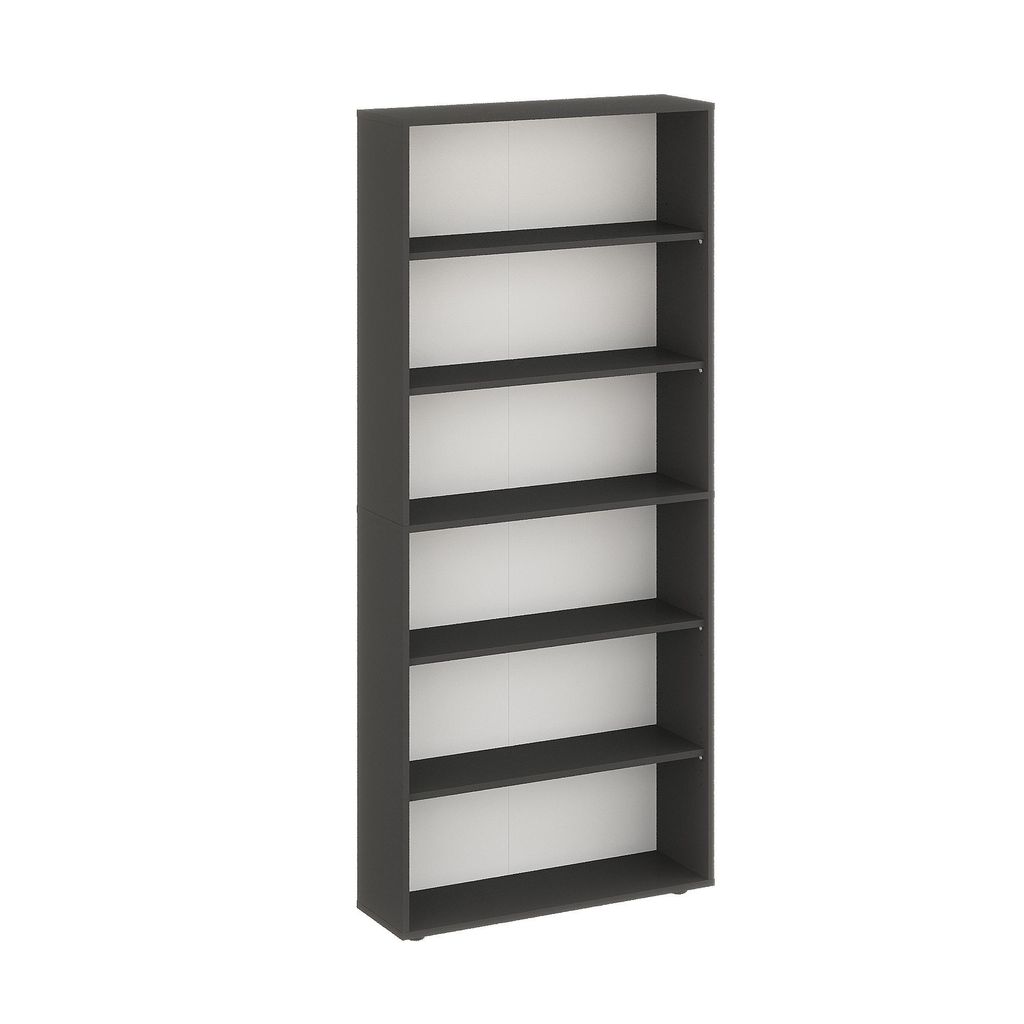 KOMTO Bücherregal 80 cm breit, Anthrazit, Bücherregal mit 6 Produktbild 