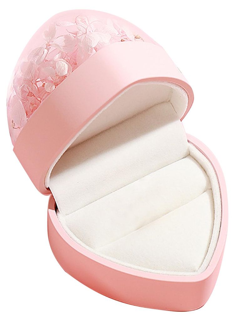 Schmuckkästchen mit konservierten Blumen, herzförmige Halsketten-Geschenkbox, romantische Rosenringbox, Schmuckgeschenkverpackung für Valentinst...