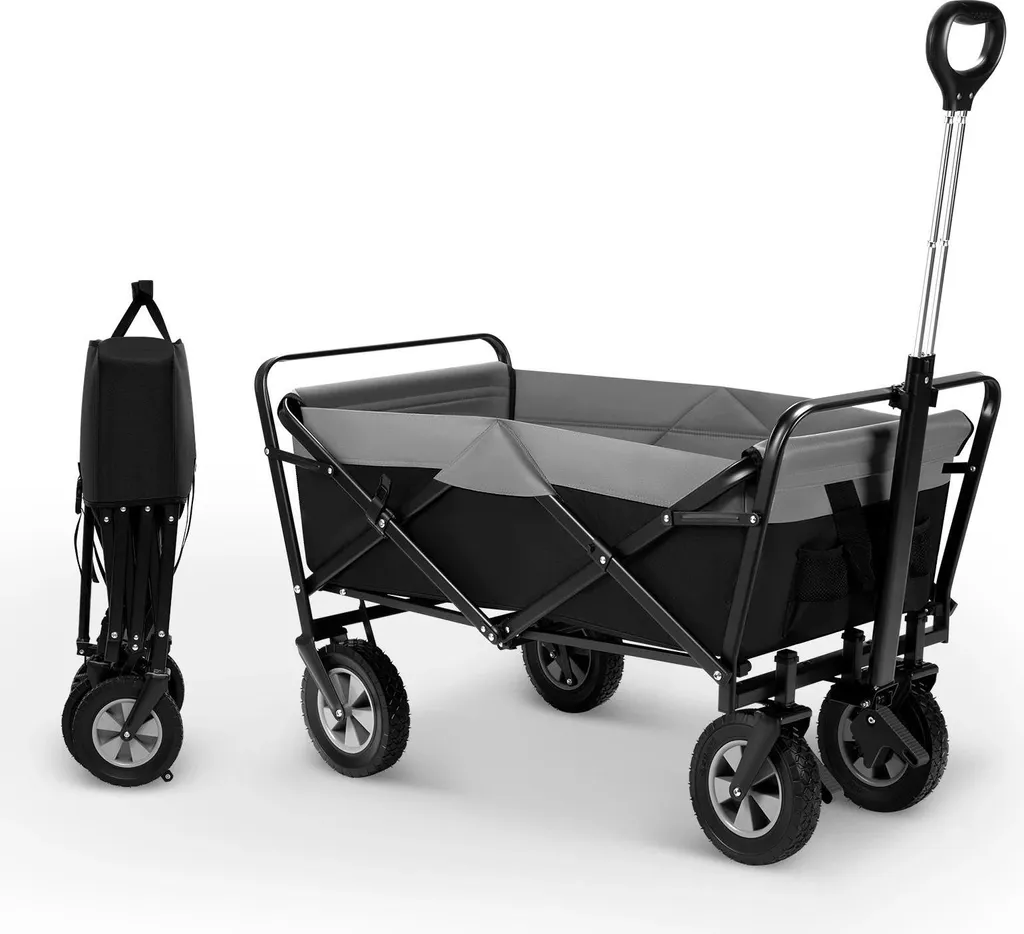 Chariot pliable pour jardinage et courses - Capacité 100L - 80kg