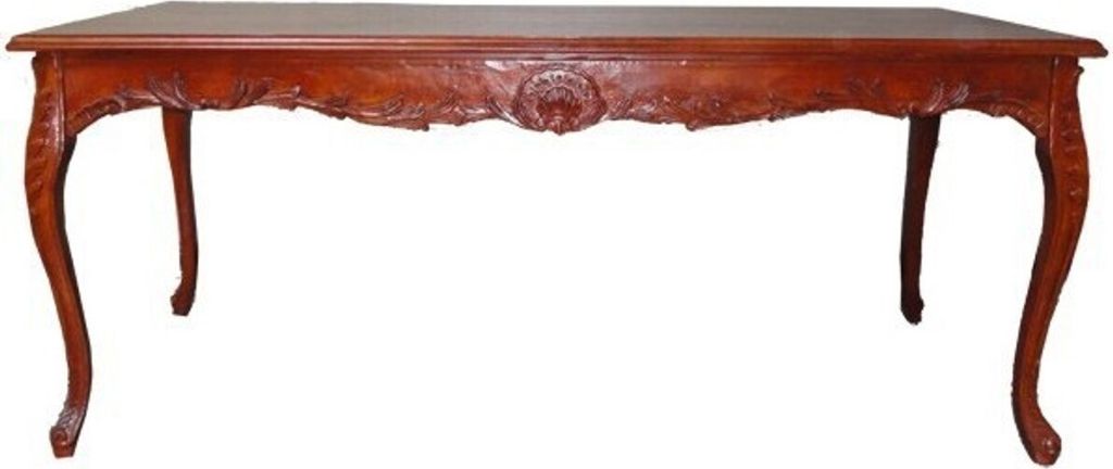 Casa Padrino Barock Esstisch Braun (Mahagonifarben) 140 cm - Barock Tisch Antik Stil Möbel