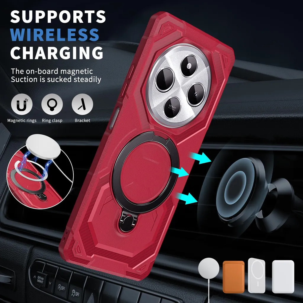 Phonesta IronLock MagSafe Cover per Xiaomi Poco C75 Redmi 14C Rosso - 2