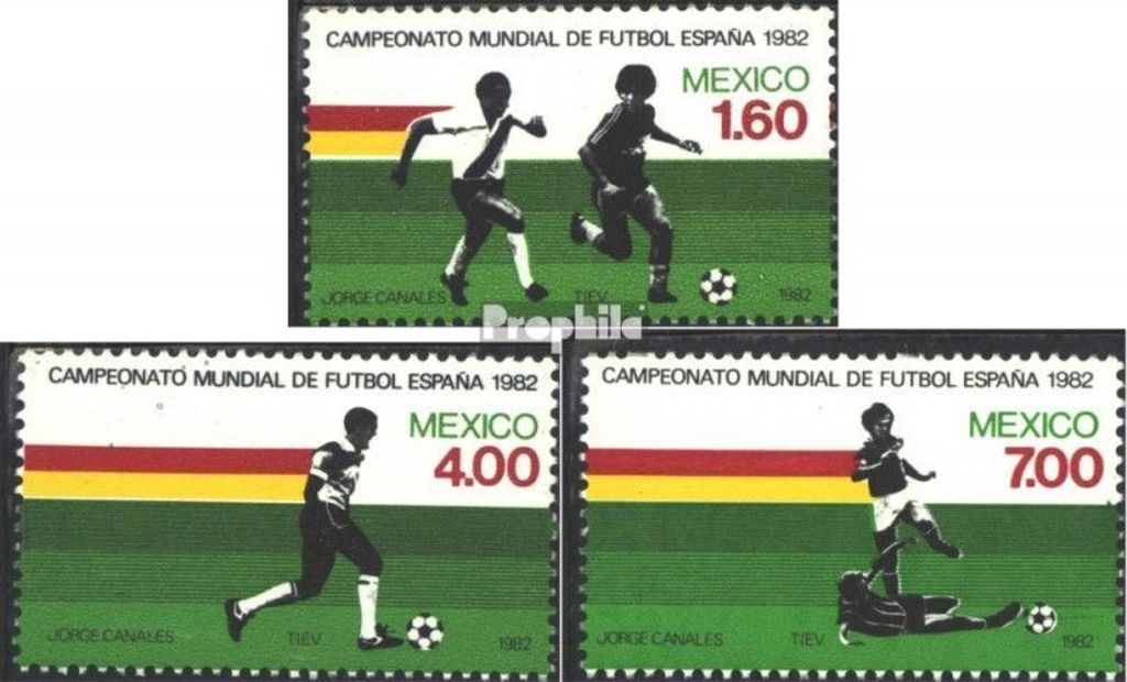 Briefmarken Mexiko 1982 Mi 1825-1827 (kompl.Ausg.) postfrisch Fußball-WM 82, Spanien
