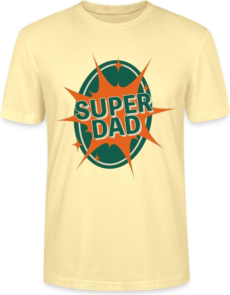 Spreadshirt Super Dad Comic Style Heldenhaftes Vater Motiv Uni Bio T-Shirt, XXL, Creme
