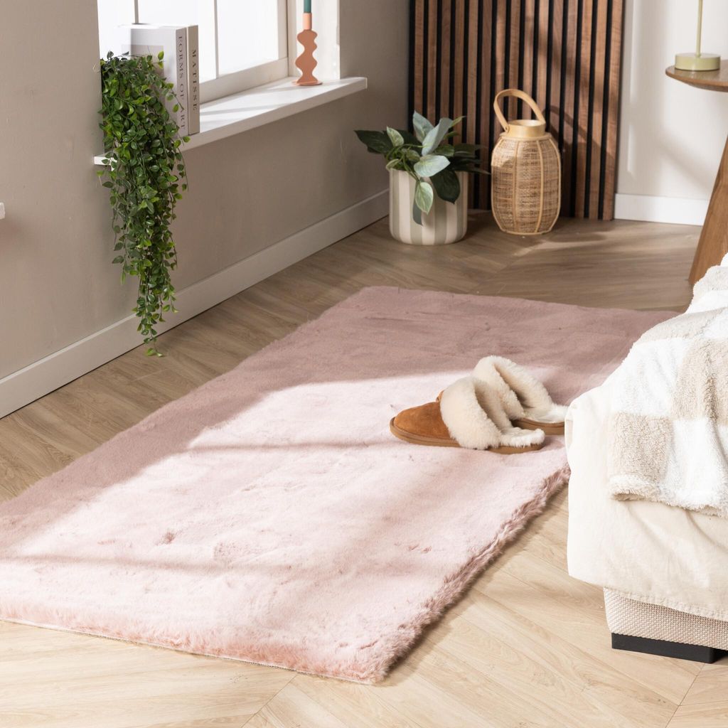 Volero - Hochflor Läufer - Comfy Supreme Rosa - 80x250 cm - Schlafzimmer, Flur - Ländlich, Modern, Skandinavisch