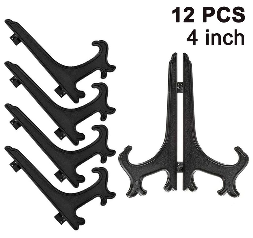12-teiliges Set aus Kunststoff-Staffeleien, Tellerständern, Klapptellern und Präsentationsständern für Sammlerteller, Schüsselständer, Büche...