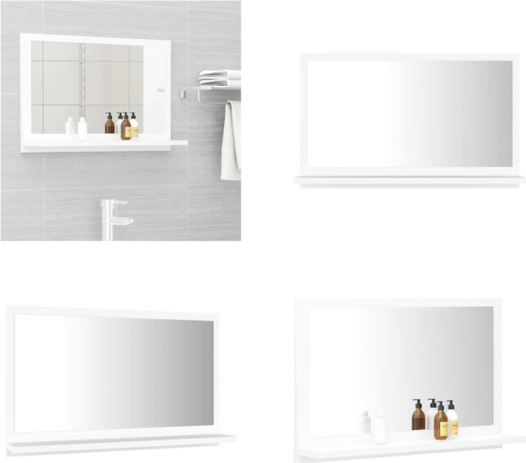 vidaXL Koupelnové zrcadlo bílé 60x10,5x37 cm Materiál na Obrázek produktu 