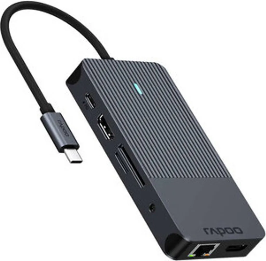 Hub USB-C 8 ports Adaptateur Multiport Gris pour Ordinateur et Tablette - 2